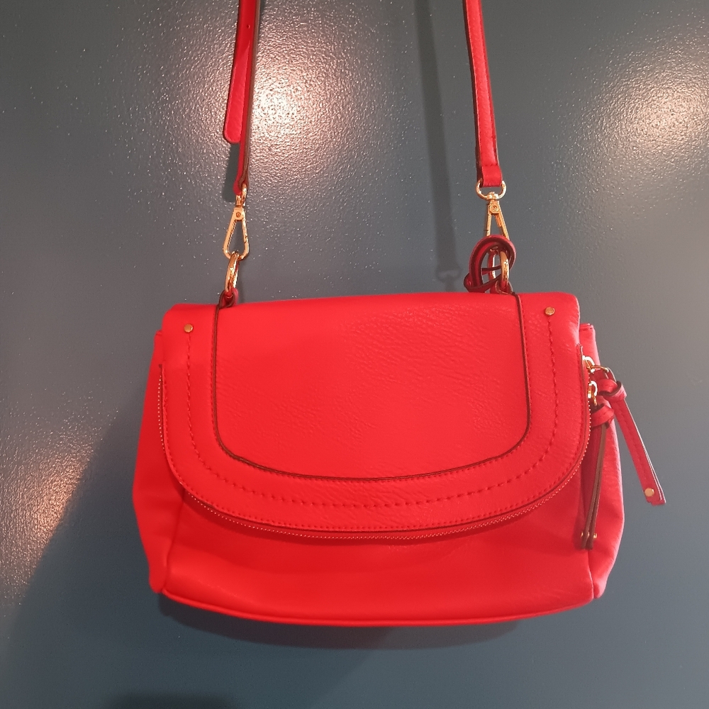 Sole/Society Red Leather Crossbody Purse